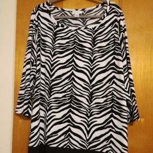 Woman's Zebra Print Blouse - Size 2x